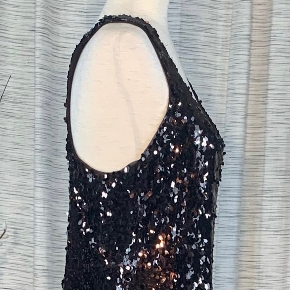 Vince coffee/chocolate brown sleeveless sequined party dress. - Picture 7 of 15